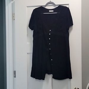 Summer Dress, Lined with lace trim, button front